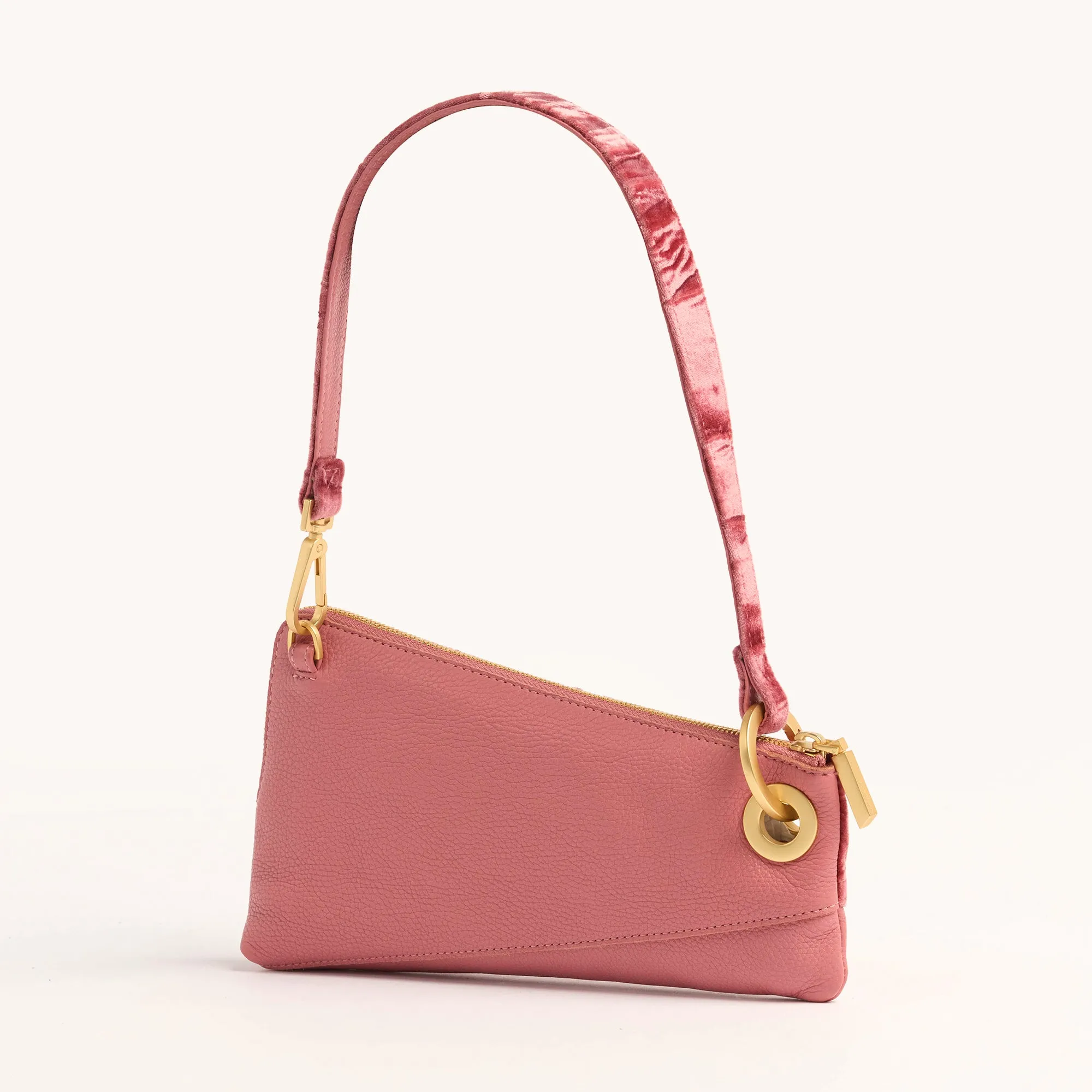 Nash Pochette | Curtain Call Pink/Brushed Gold Hammered