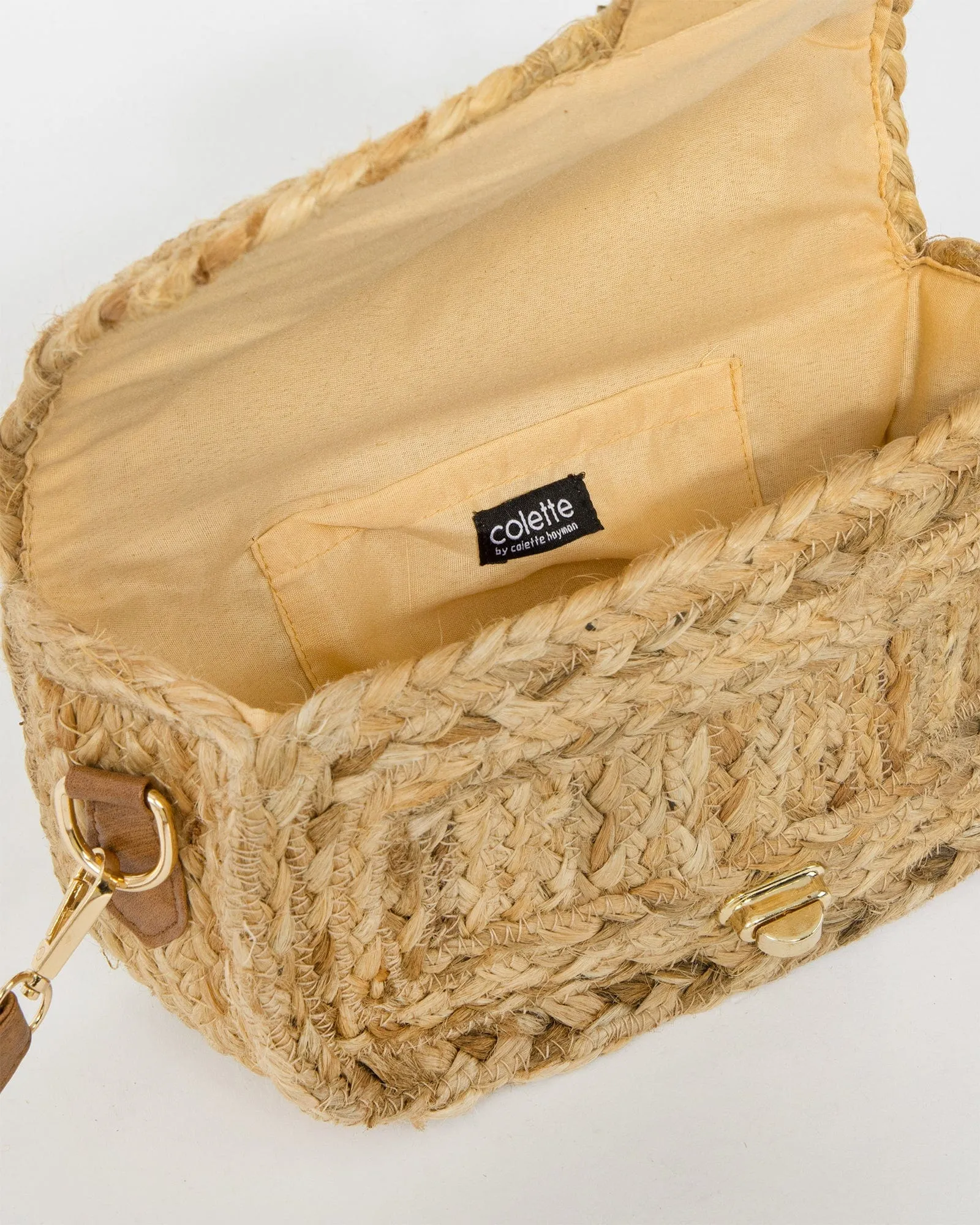Natural Jemima Straw Crossbody Bag