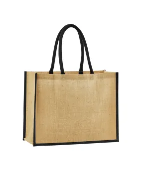Natural starched jute classic shopper | Natural/Black