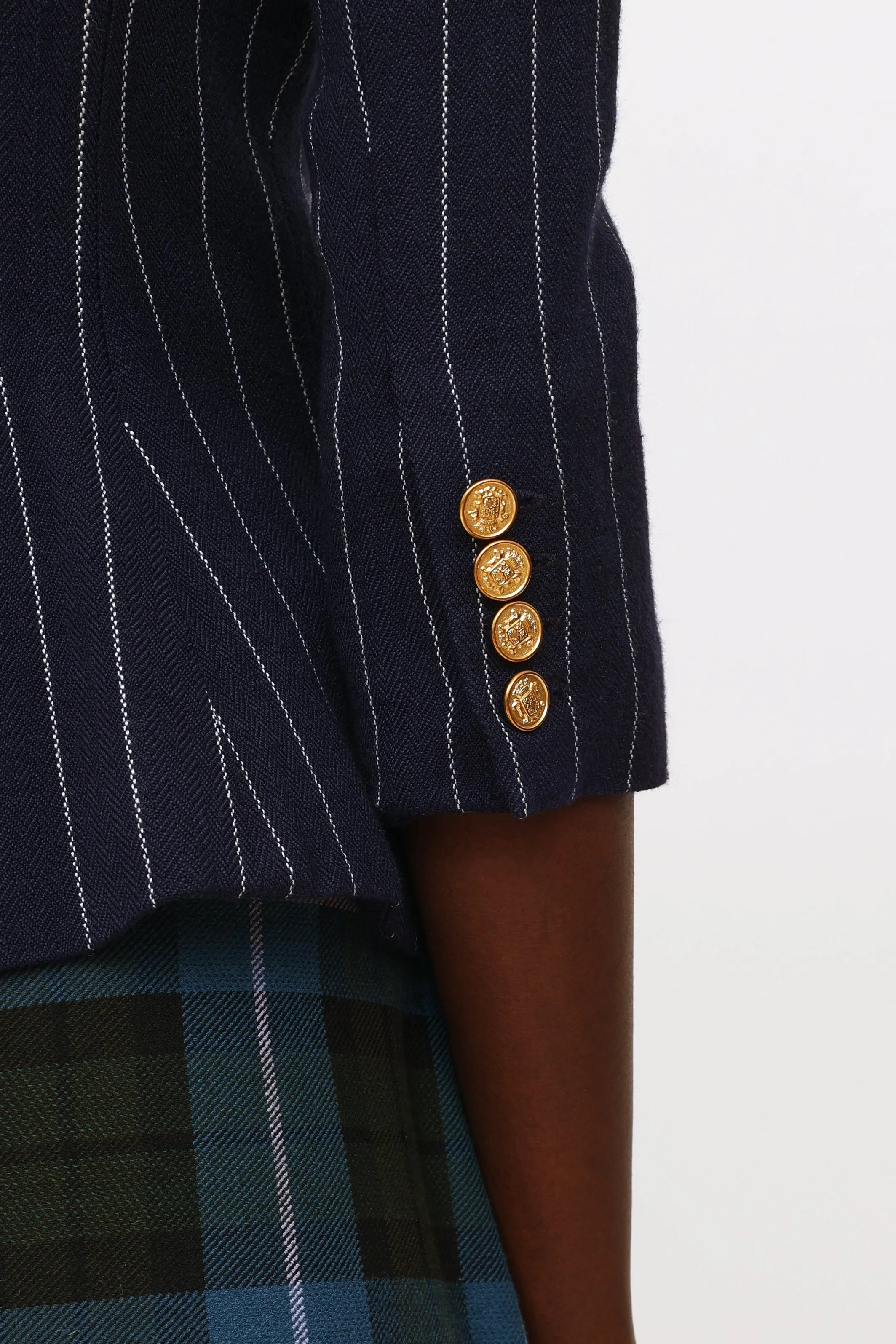 Navy & White Pinstripe Blazer