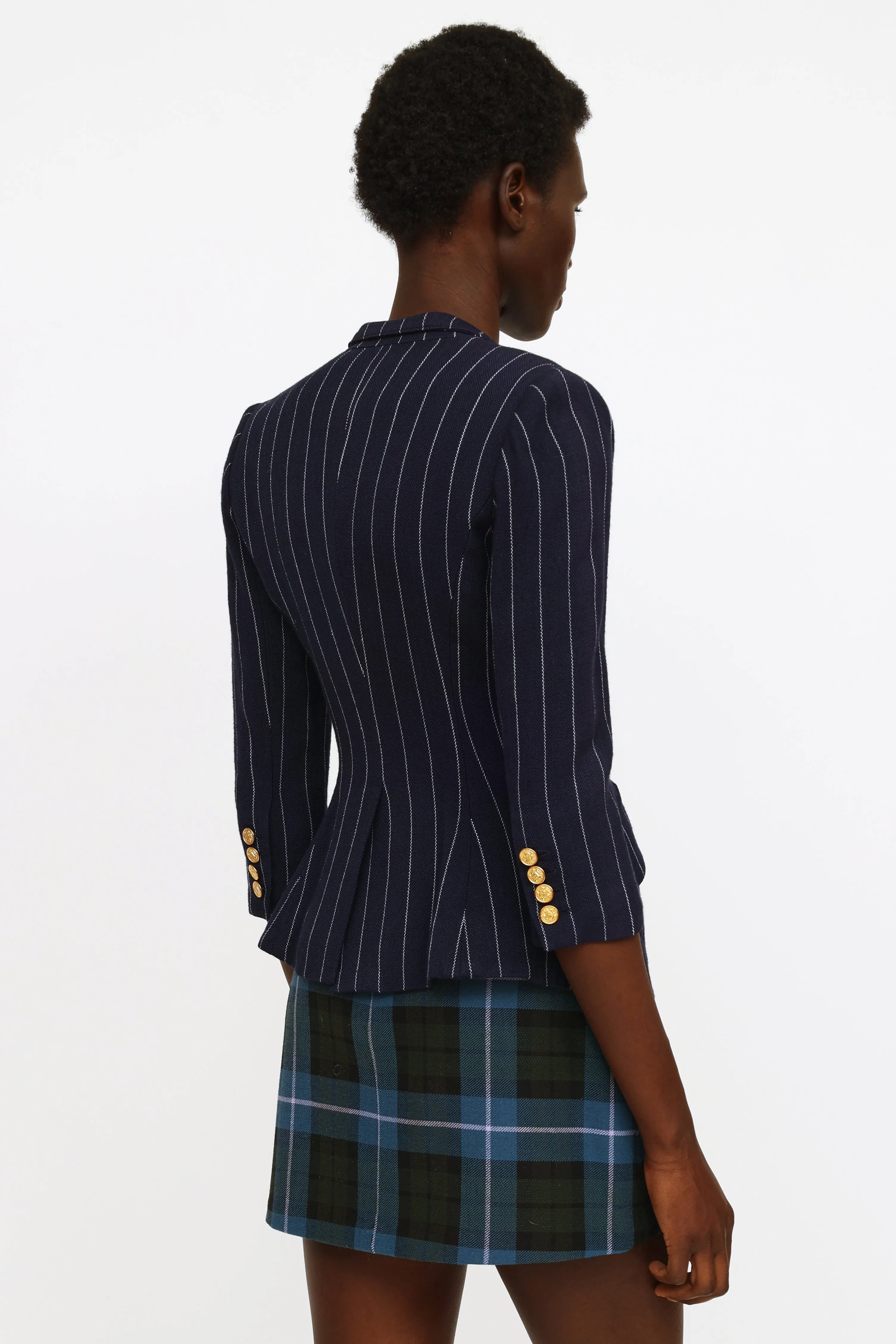 Navy & White Pinstripe Blazer