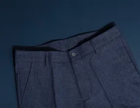 Navy And Black Cotton Herringbone