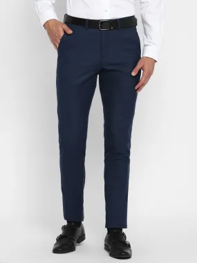 Navy Blue Checked Ultra Slim Fit Trouser