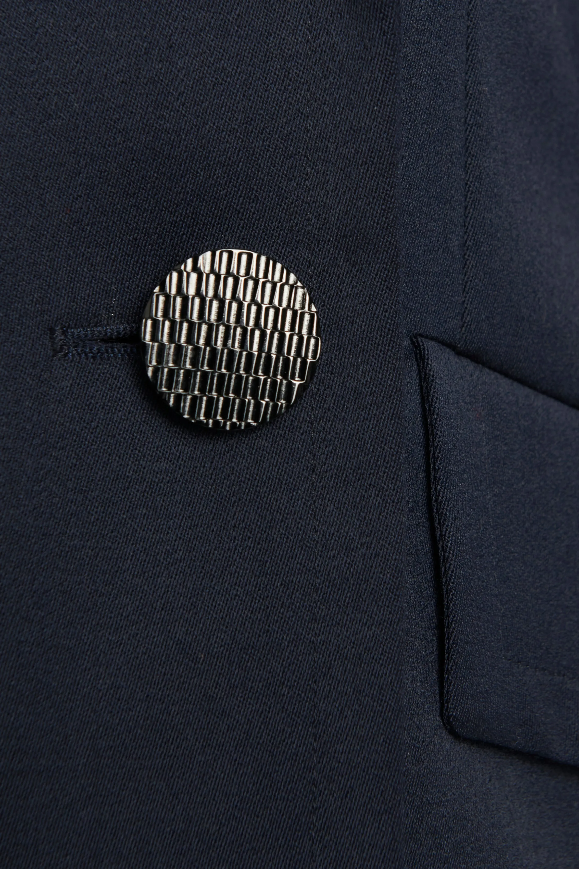 Navy Blue Wool Double Breasted Jacket