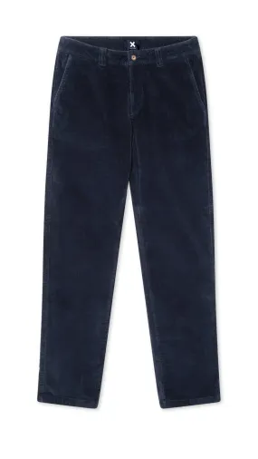 NAVY CORDUROY STRAIGHT PANTS