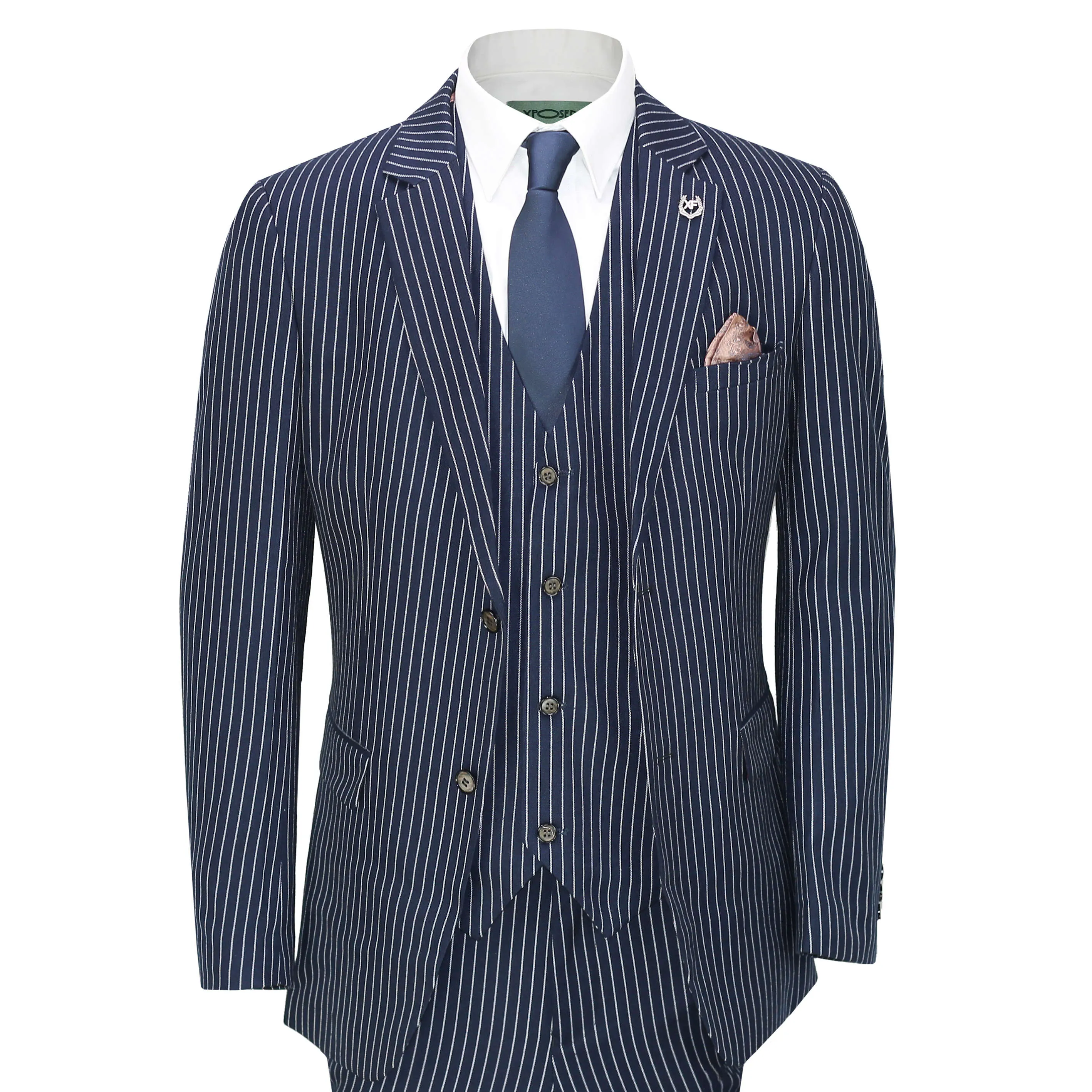 NAVY PIN STRIPE SUIT