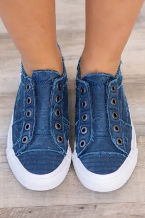 Navy Slip On Sneakers