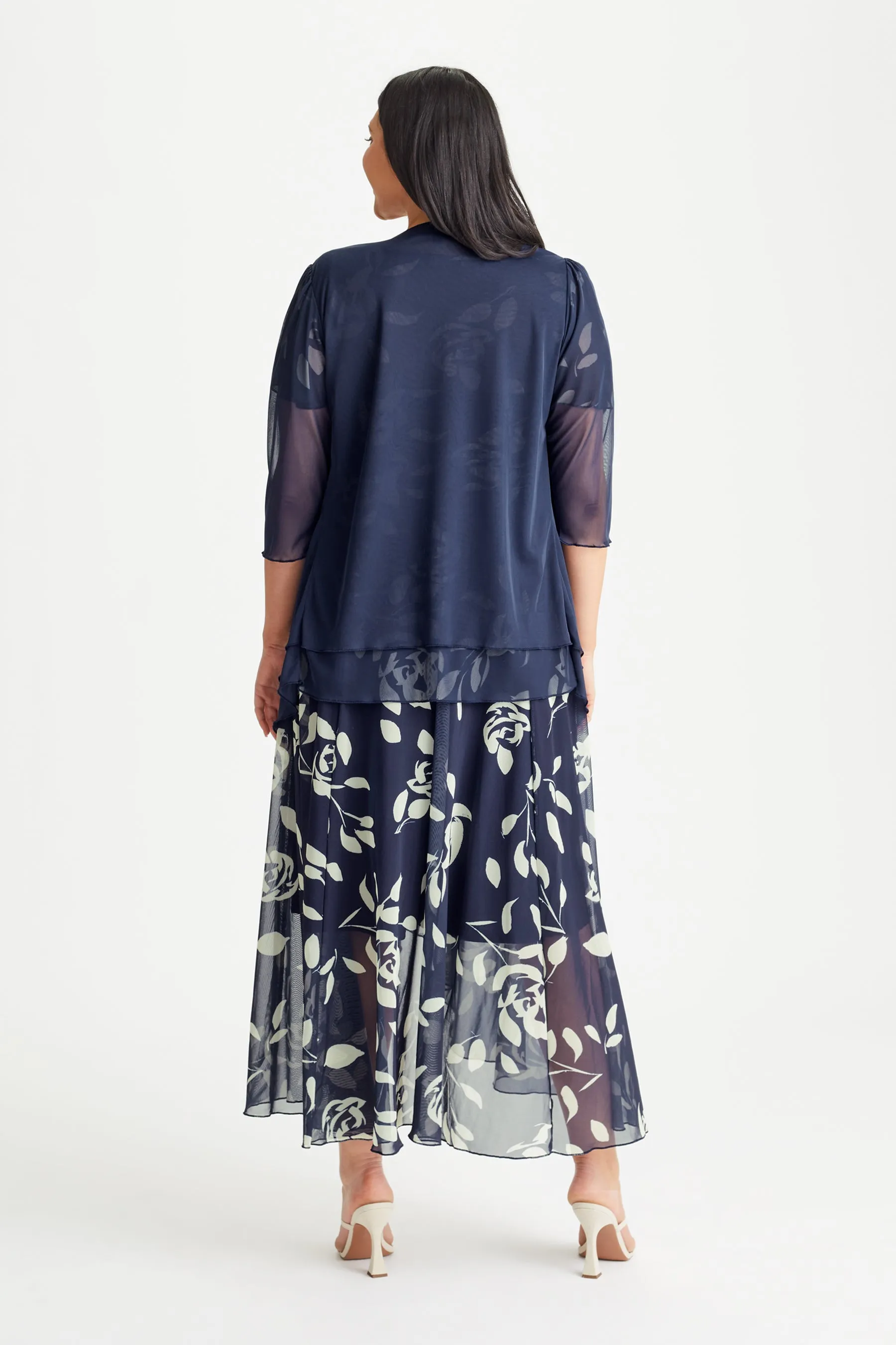 Navy Waterfall Layered Shrug