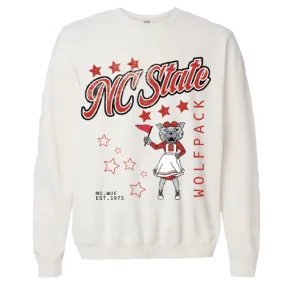 NC State Wolfpack Girl Tribe Eggshell Go NC State Ms. Wuf Crewneck Sweatshirt