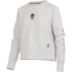 NC State Wolfpack Women's Wolfhead Ash Grey "Alton" Crewneck Fleece