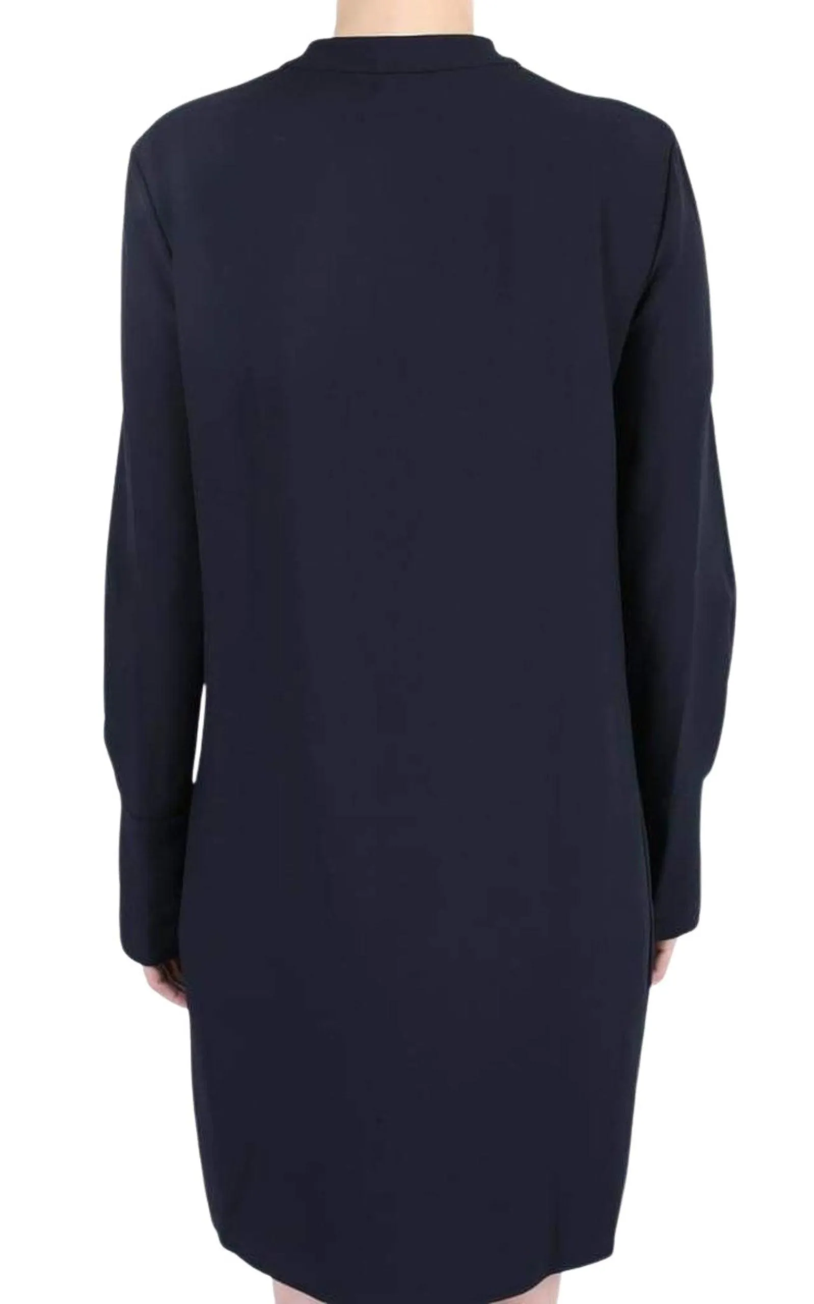 Neck Tie Shift Black Dress