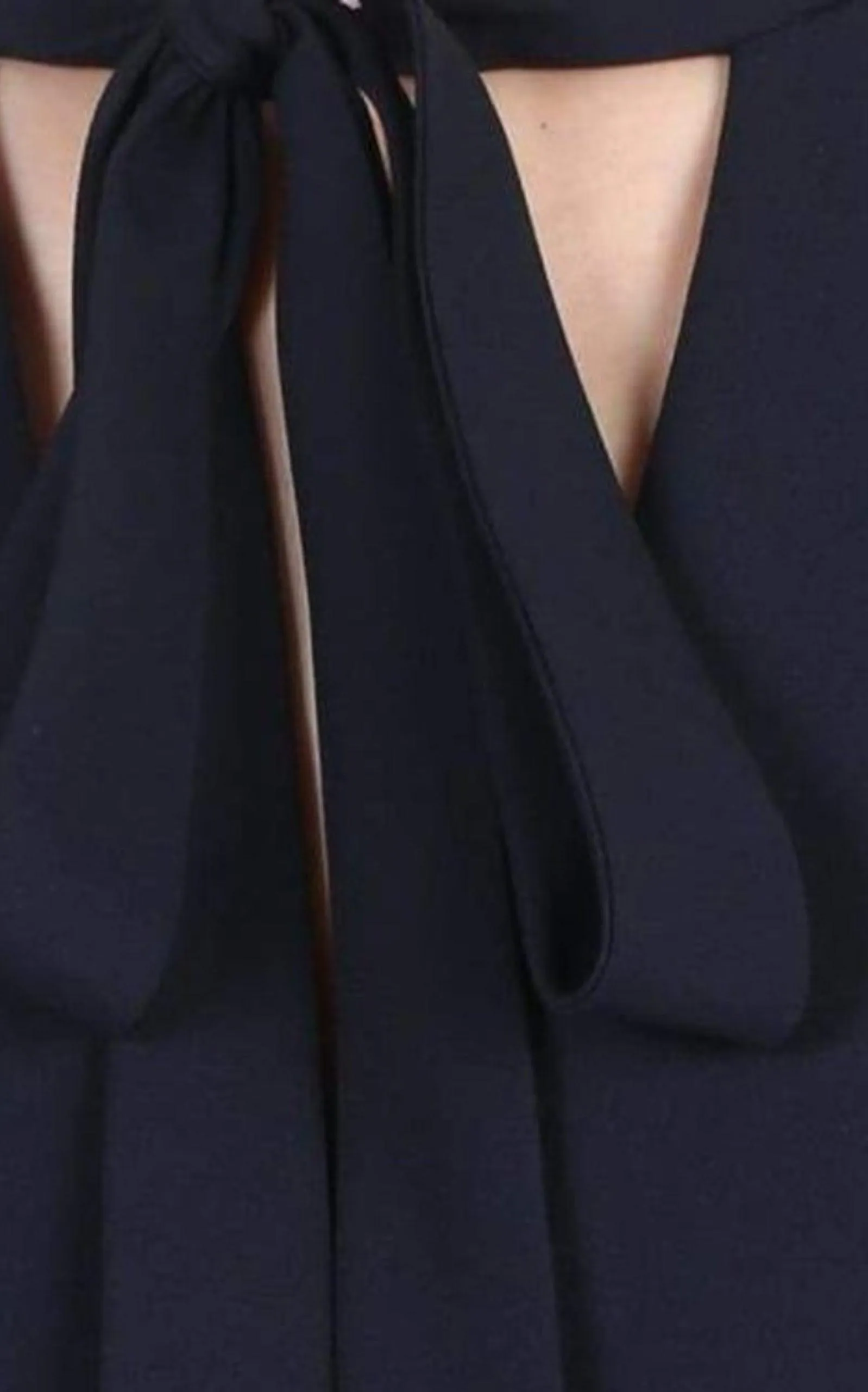 Neck Tie Shift Black Dress
