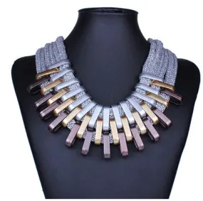 Necklace Brand Luxury Charm Chunky Chain Cheap Vintage Gold Silver Plated Statement Choker Necklaces Bijoux Jewelry For Women