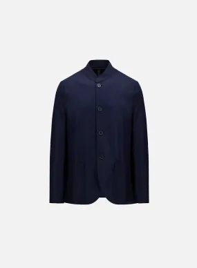 Nehru jacket light pressed wool - Navy Blue