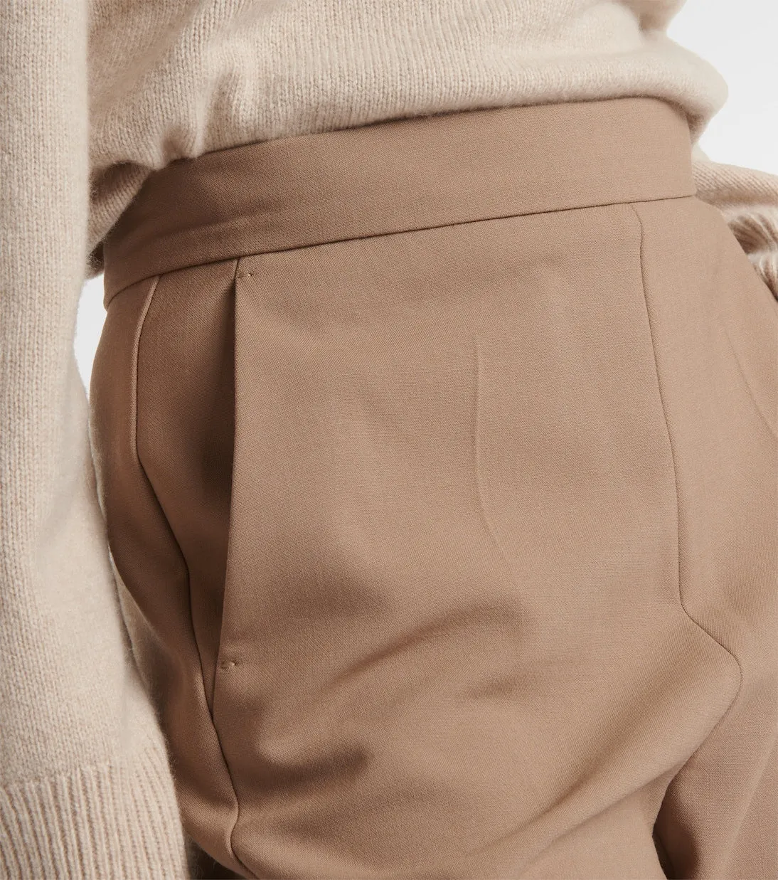 Nepeta straight trousers in Max Mara crepe, green