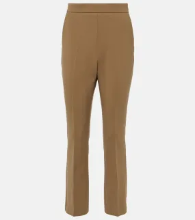 Nepeta straight trousers in Max Mara crepe, green