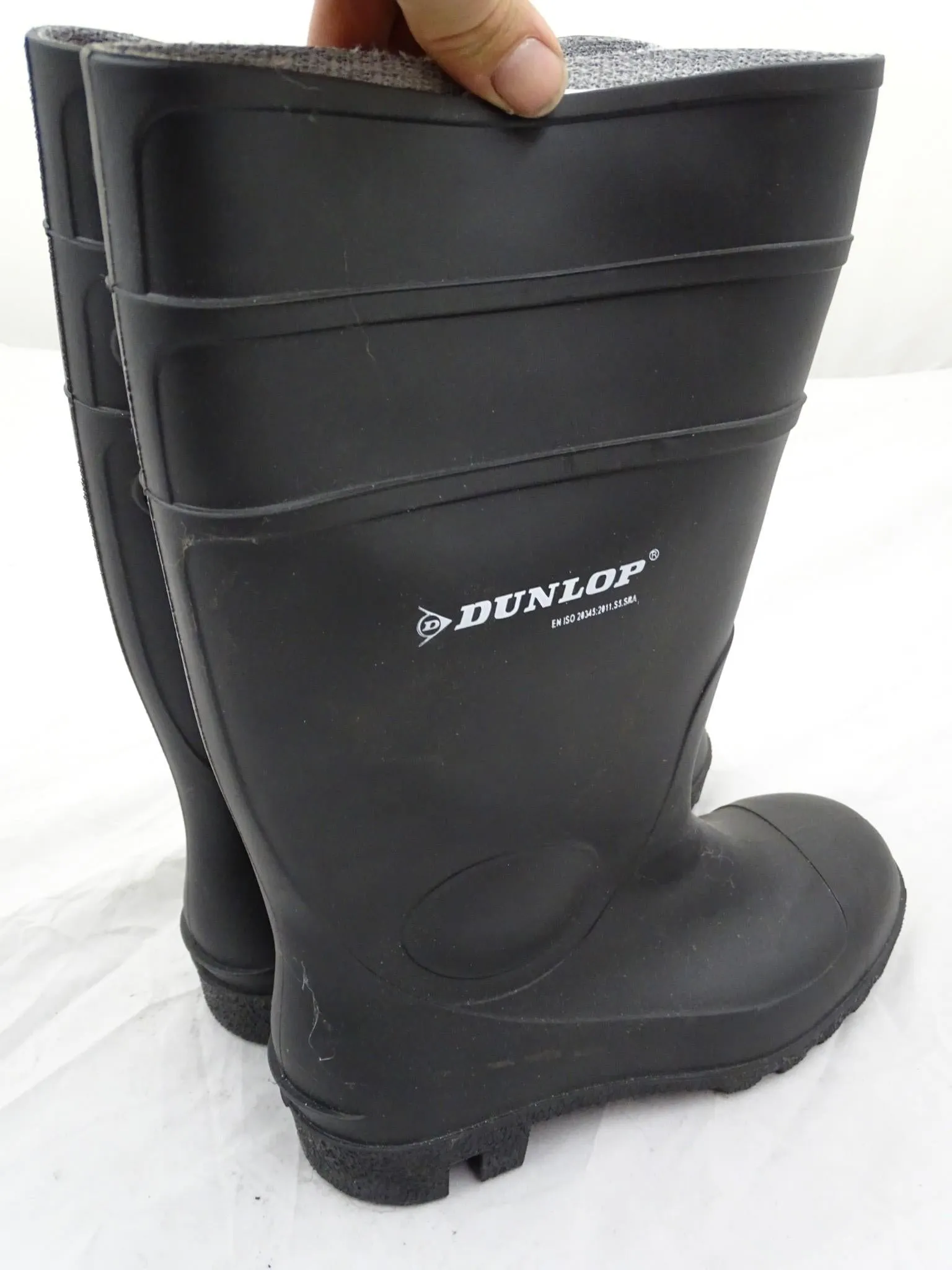 New Black Dunlop Protomaster Steel Toe Cap Full Safety Wellington Boots