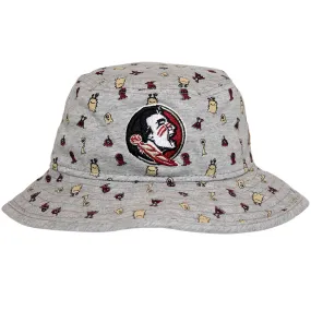 New Era Infant Seminole Logo Critter Design Bucket Cap - Grey