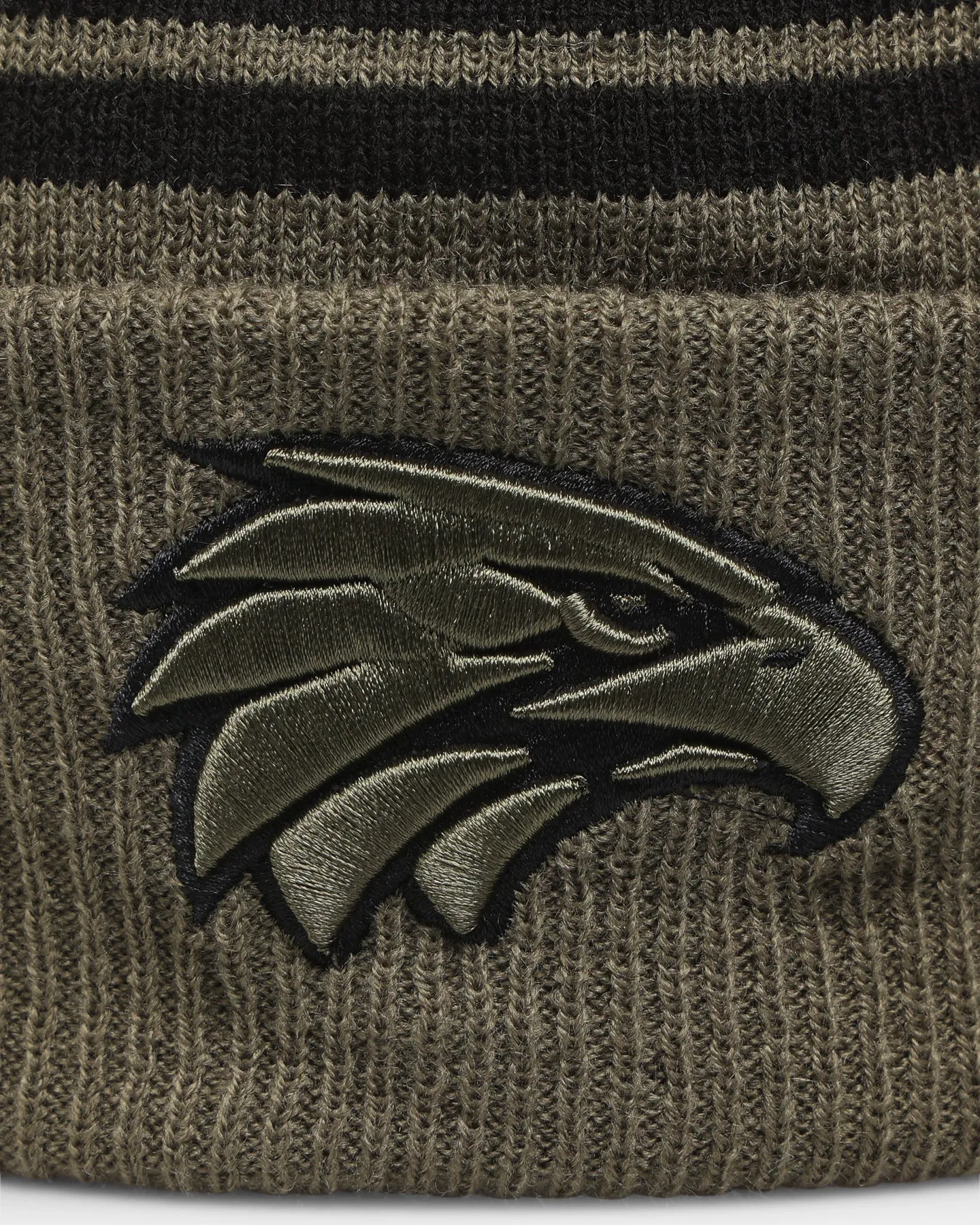 New Era West Coast Eagles 'AFL '22 Olive' Pom Knit Beanie Green