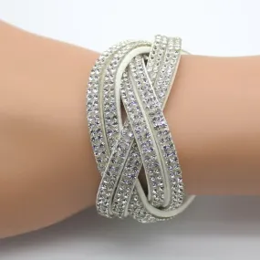 New Fashion women's charm Distortion bracelets European rhinestone Leather snake Chain bracelets