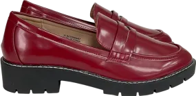 New Look Red Leather-look Chunky Loafers UK 8 EU 41 👠
