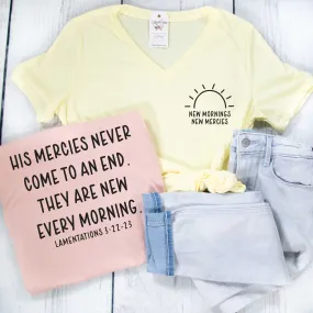 New Morning New Mercies Ladies V-Neck