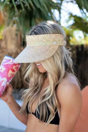 NEW!! Pressed Palm Sunblock Straw Visor