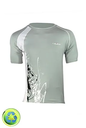 New Tilos Men's 6oz Anti-UV Short Sleeve Rash Guard - Grey/White (2X-Large)