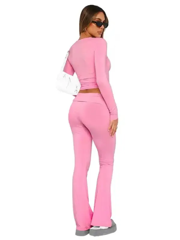 New women’s fashionable, comfortable, slim, slim, anti-waist, low-waist flared pants