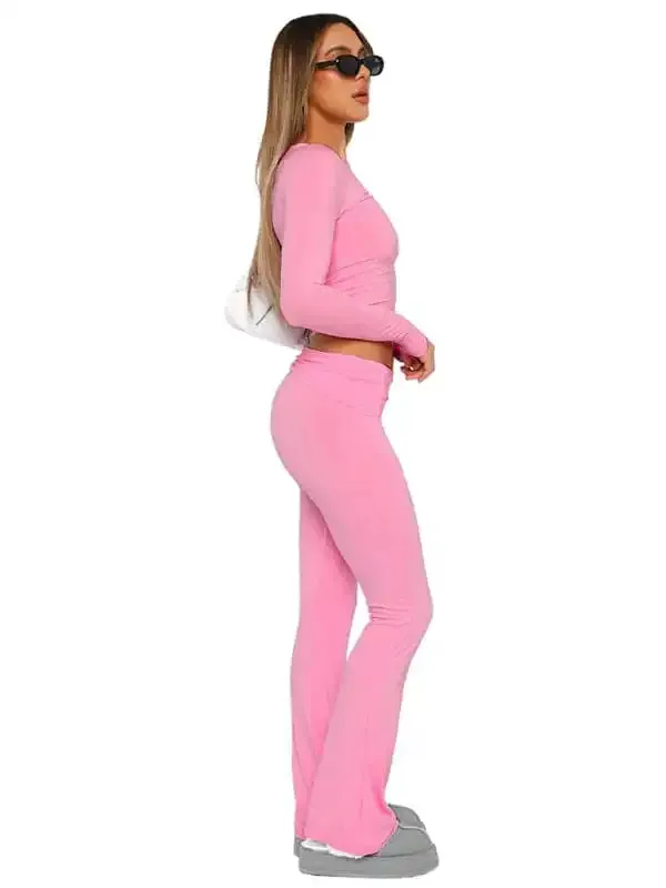 New women’s fashionable, comfortable, slim, slim, anti-waist, low-waist flared pants