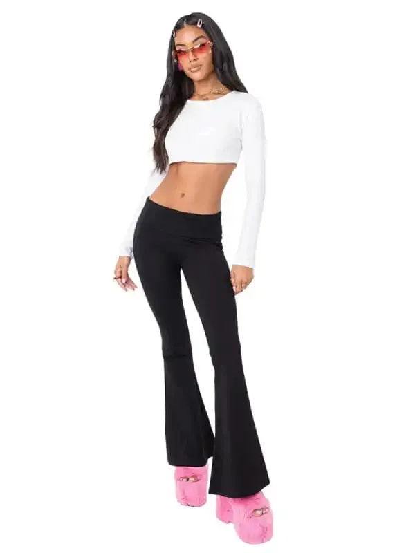 New women’s fashionable, comfortable, slim, slim, anti-waist, low-waist flared pants
