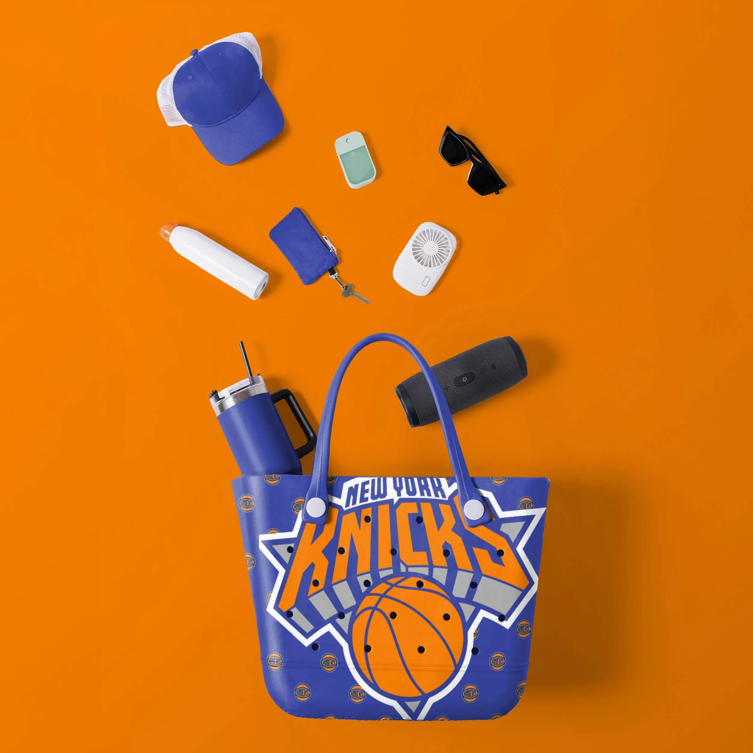 New York Knicks NBA Big Logo Mini Print Tailgate Tote Bag (PREORDER - SHIPS LATE JANUARY)