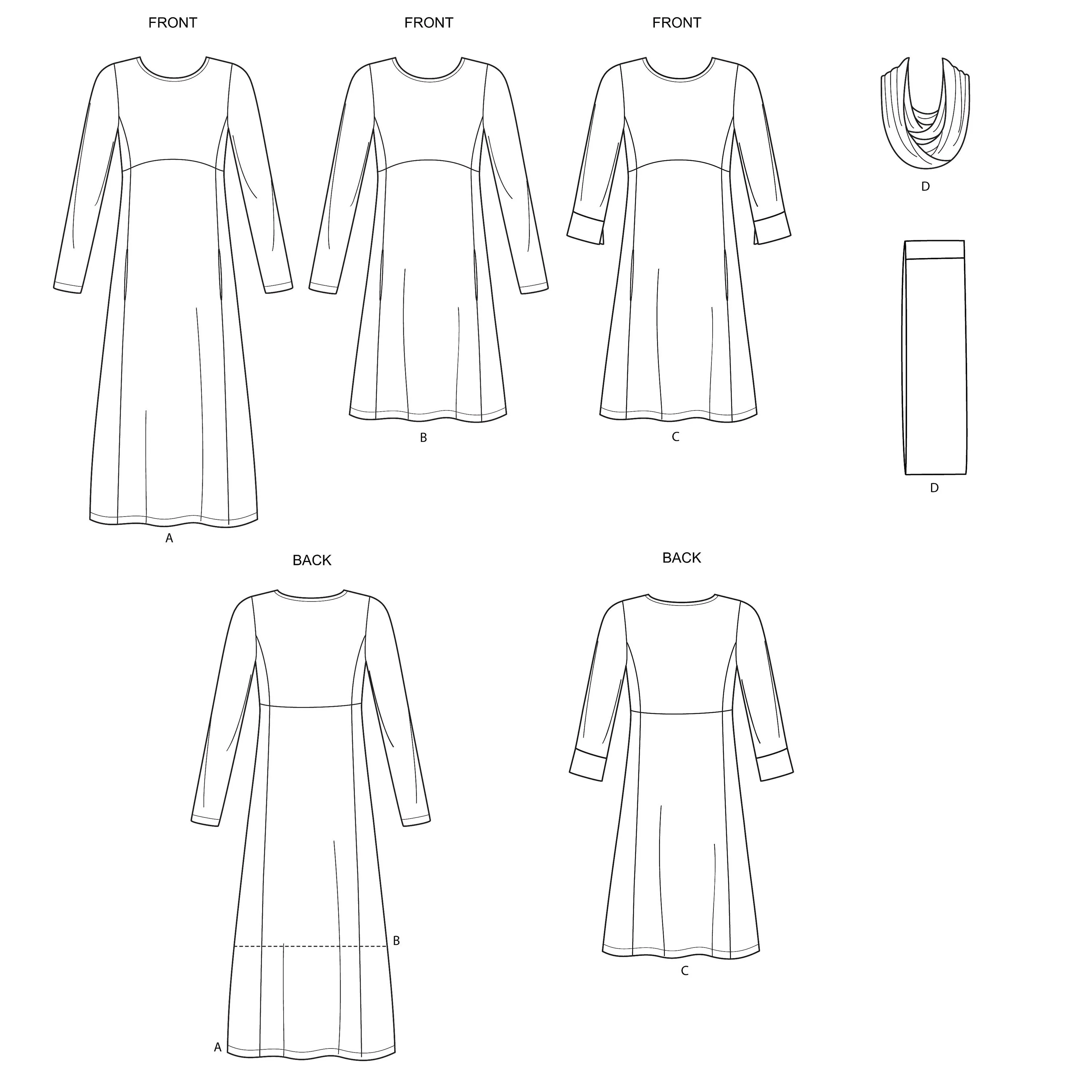 Newlook Pattern N6632 Misses' Knit Empire Dresses