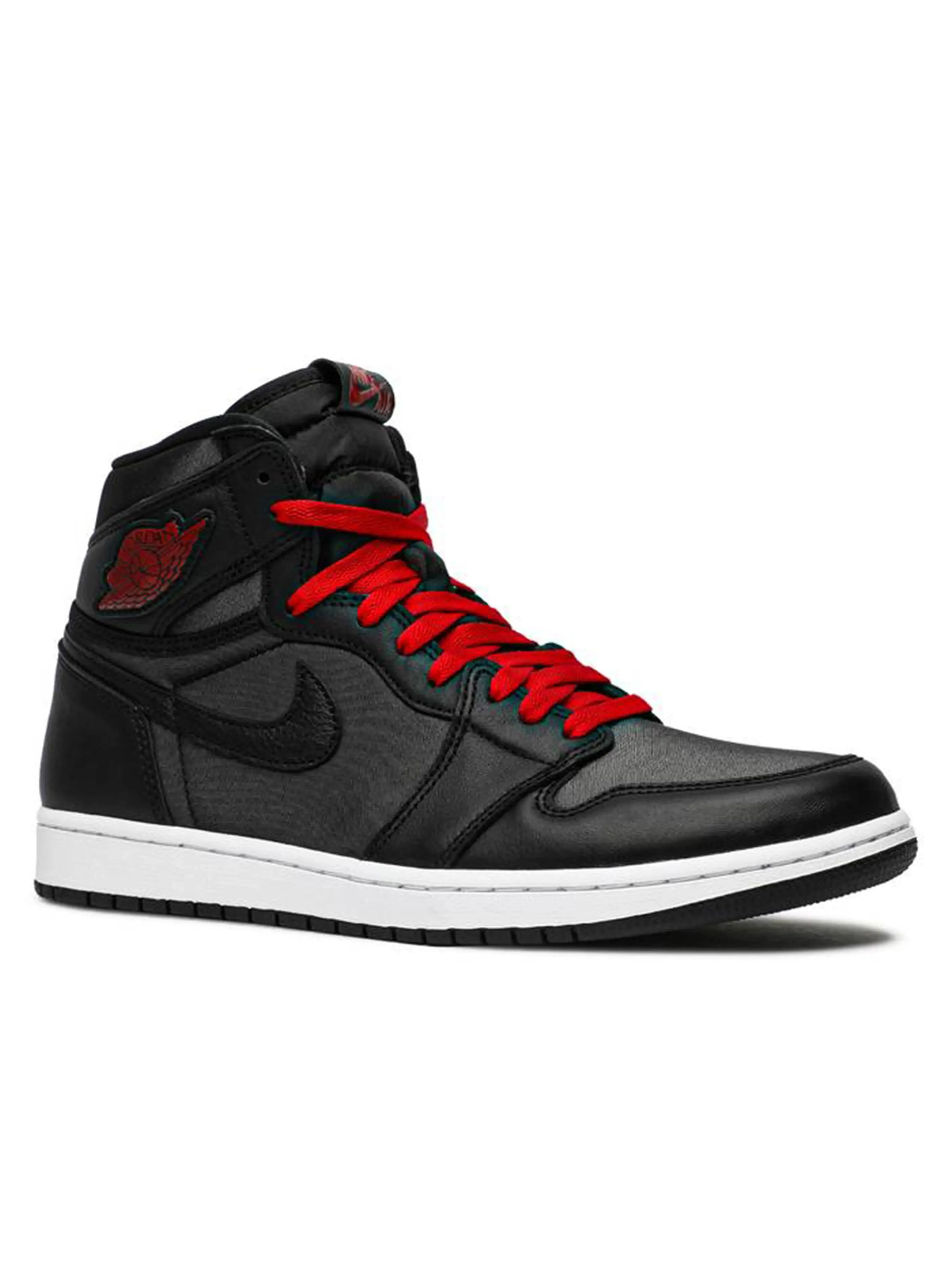 Nike Air Jordan 1 Retro High Black Satin Gym Red