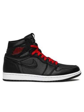 Nike Air Jordan 1 Retro High Black Satin Gym Red