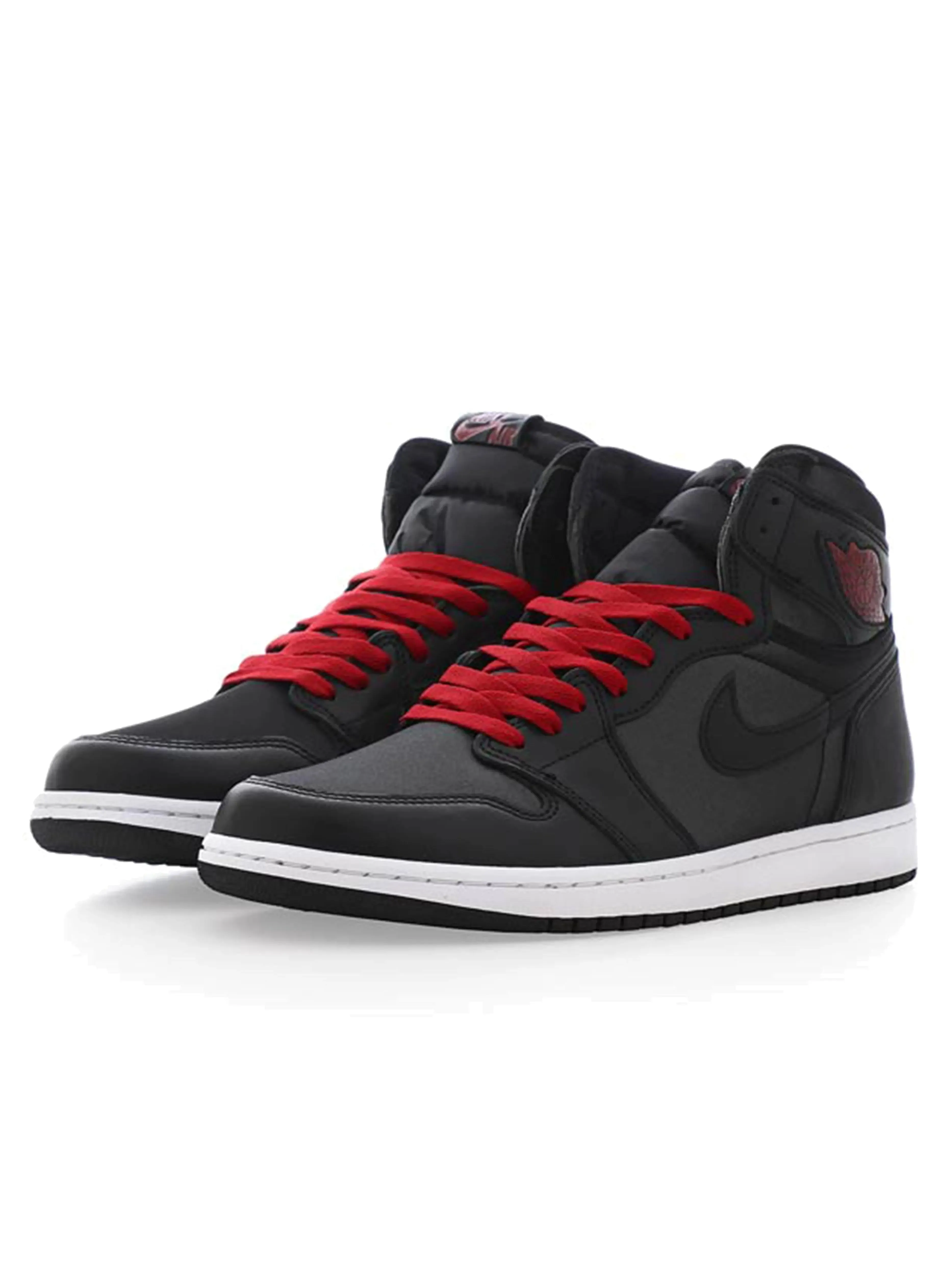 Nike Air Jordan 1 Retro High Black Satin Gym Red