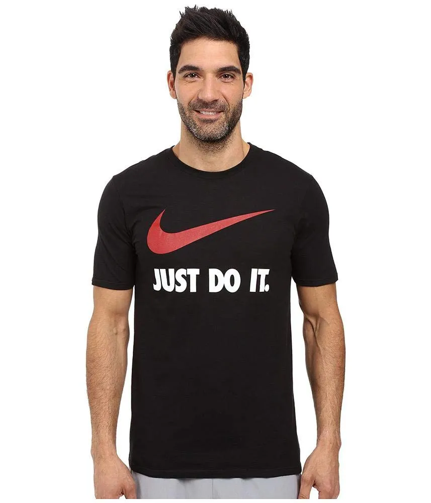 NIKE Sportswear Men's Just Do It Swoosh Tee, Black/White/Varsity Red