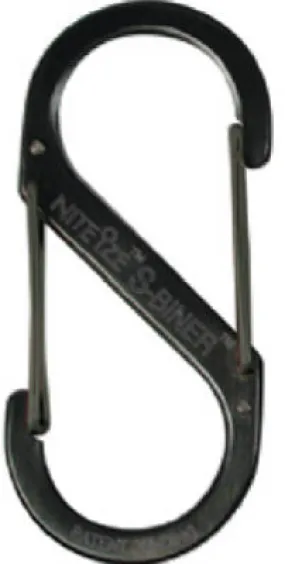 Nite Ize SB2-03-01 S-Biner Black Stainless Steel Dual-Gate Carabiner #2, 10 Lb