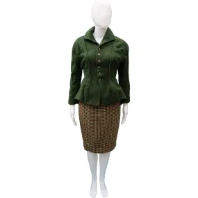 NL GREEN TWEED WOOL 3 PIECE SUIT