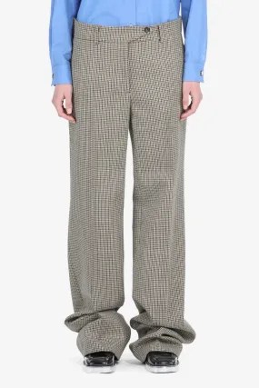 No. 21 - Checkered Wide Leg Trousers: Brown
