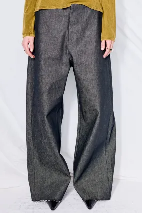 No.227 Black Denim Full Trousers