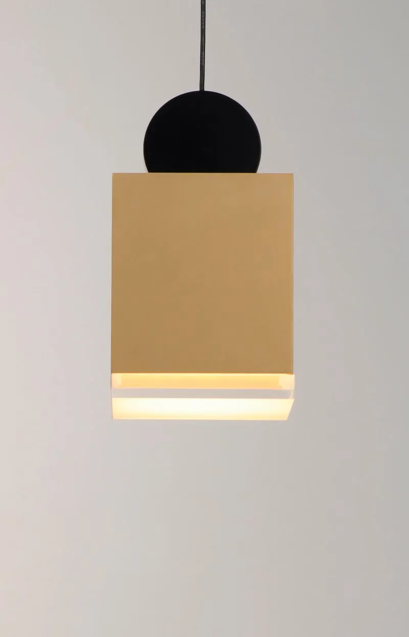 Nob 3.5" Single Light Pendant in Black and Gold