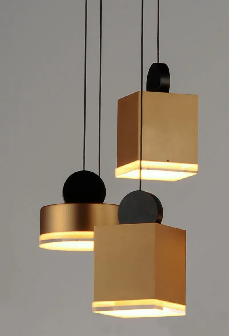 Nob 3.5" Single Light Pendant in Black and Gold