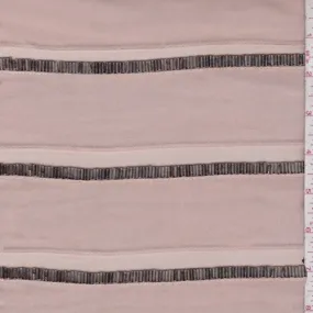 Nude Beige Ruffle Beaded Chiffon Fabric