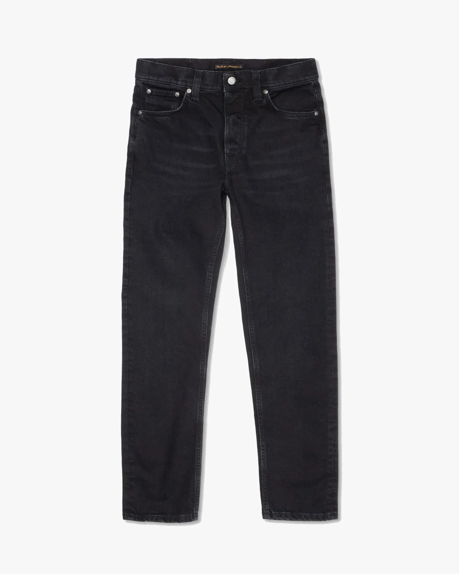 Nudie Solid Ollie Slim Fit Mens Jeans - Black Steel
