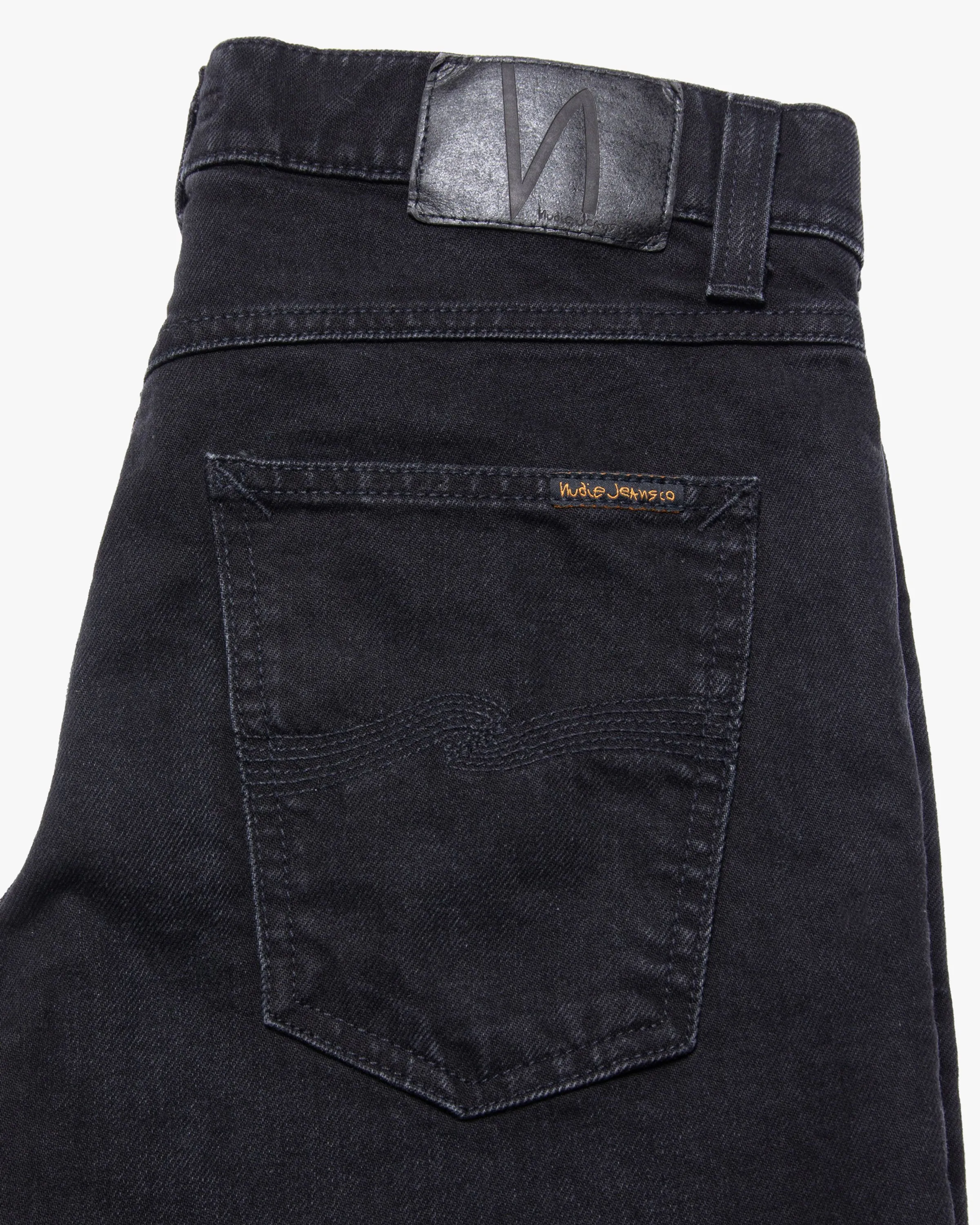 Nudie Solid Ollie Slim Fit Mens Jeans - Black Steel