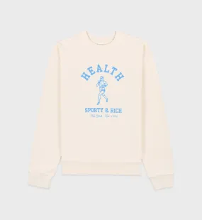 NY Running Club Crewneck - Cream/Sky Blue