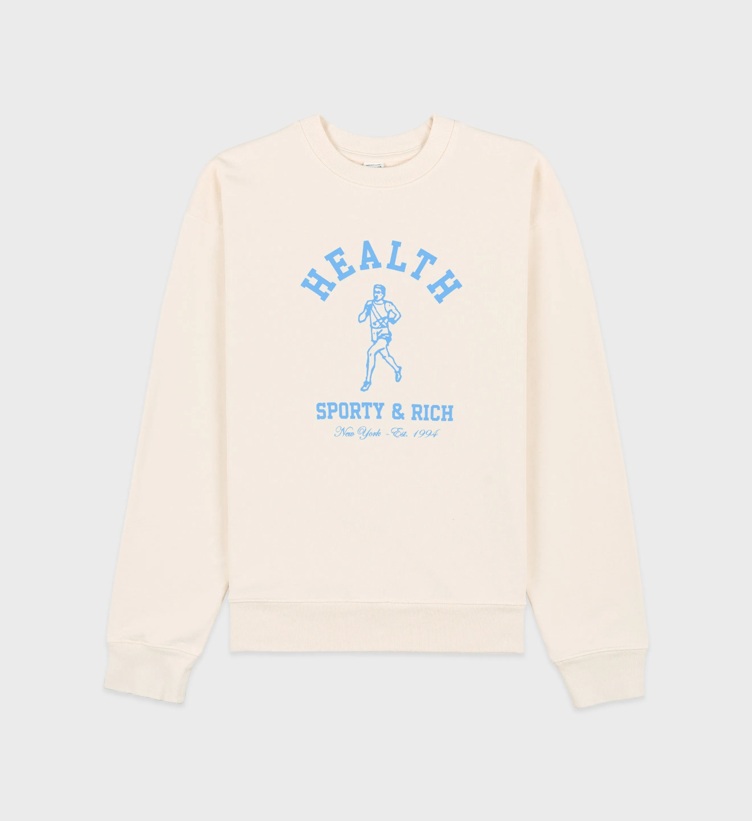 NY Running Club Crewneck - Cream/Sky Blue