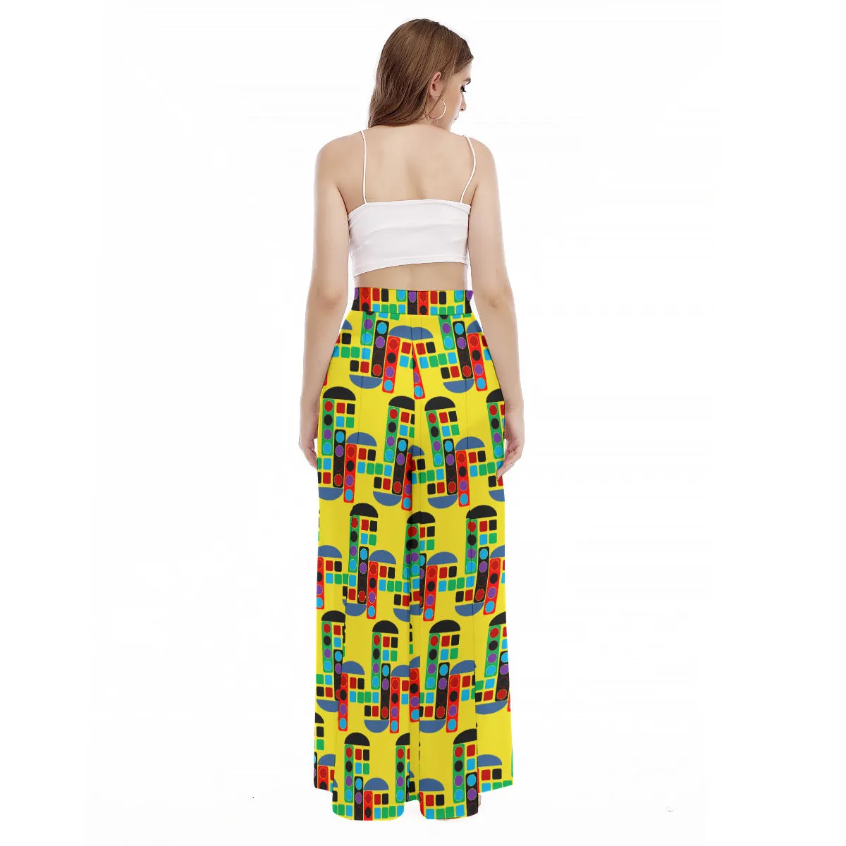 OD Women's High Waist Wide Leg Culottes PattYell