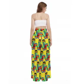 OD Women's High Waist Wide Leg Culottes PattYell